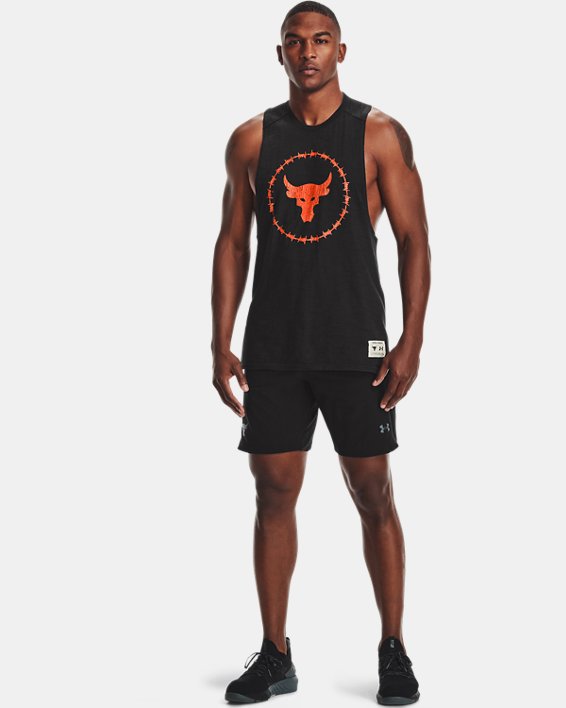 Men's Project Rock Charged Cotton® Tank in Black image number 2
